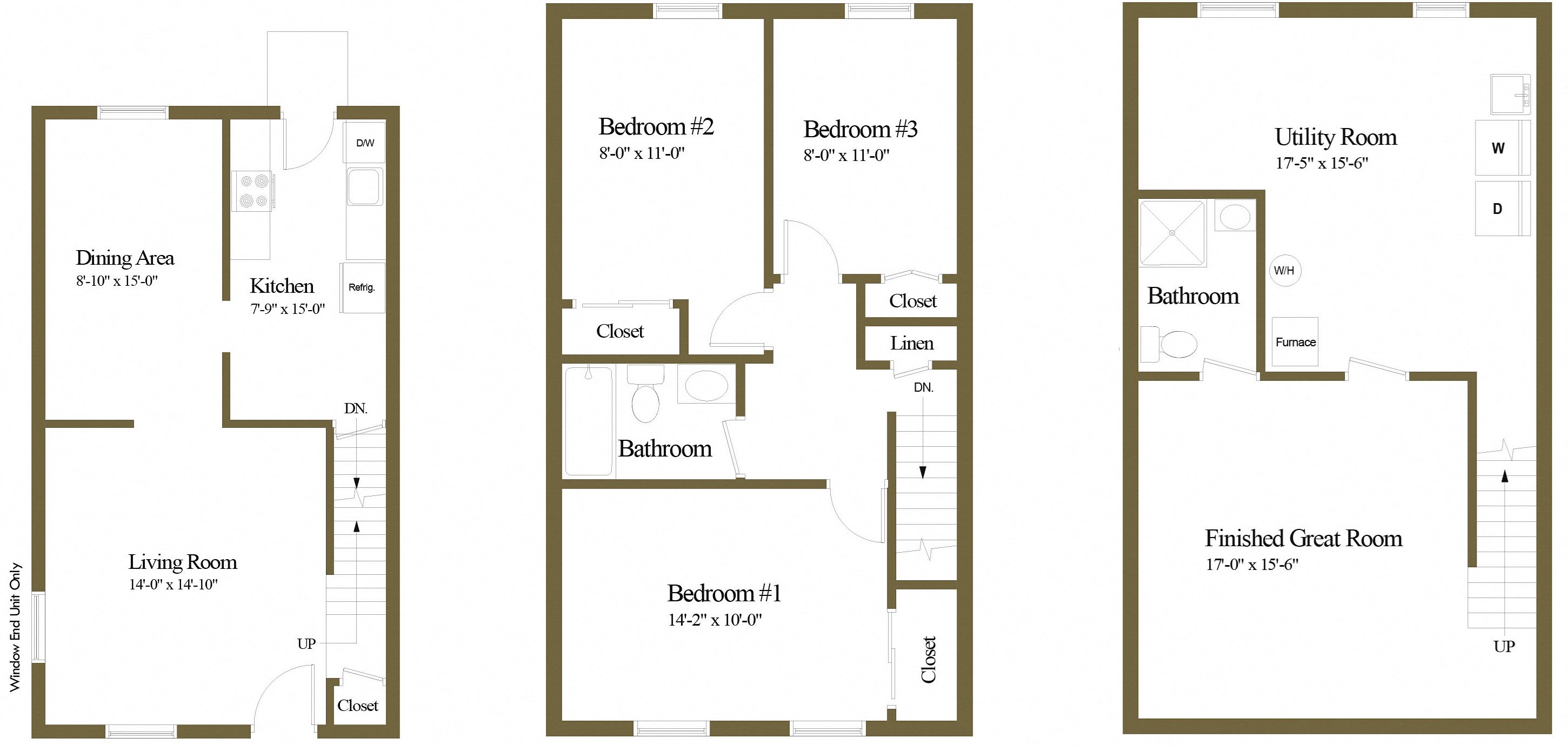 3 Bedroom 2 Bathroom Floor Plan 1